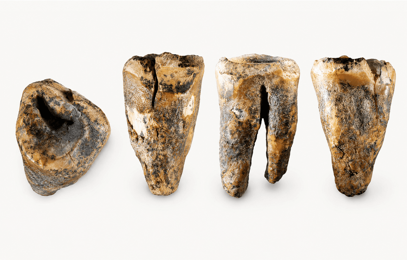 59000-year-old Neanderthal molar from Chagyrskaya Cave in Russia showing deliberately drilled cavity treated with stone tools