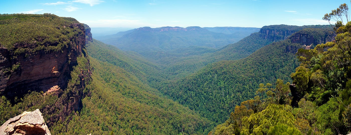 Aerial view of forested hills in Australia's Great Dividing Range near Port Macquarie New South Wales the site of billionaire Mike Gregg's 7000 hectare wildlife sanctuary
