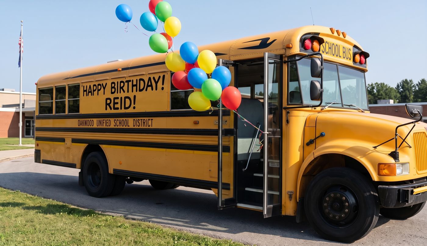 School bus birthday serenade toddler