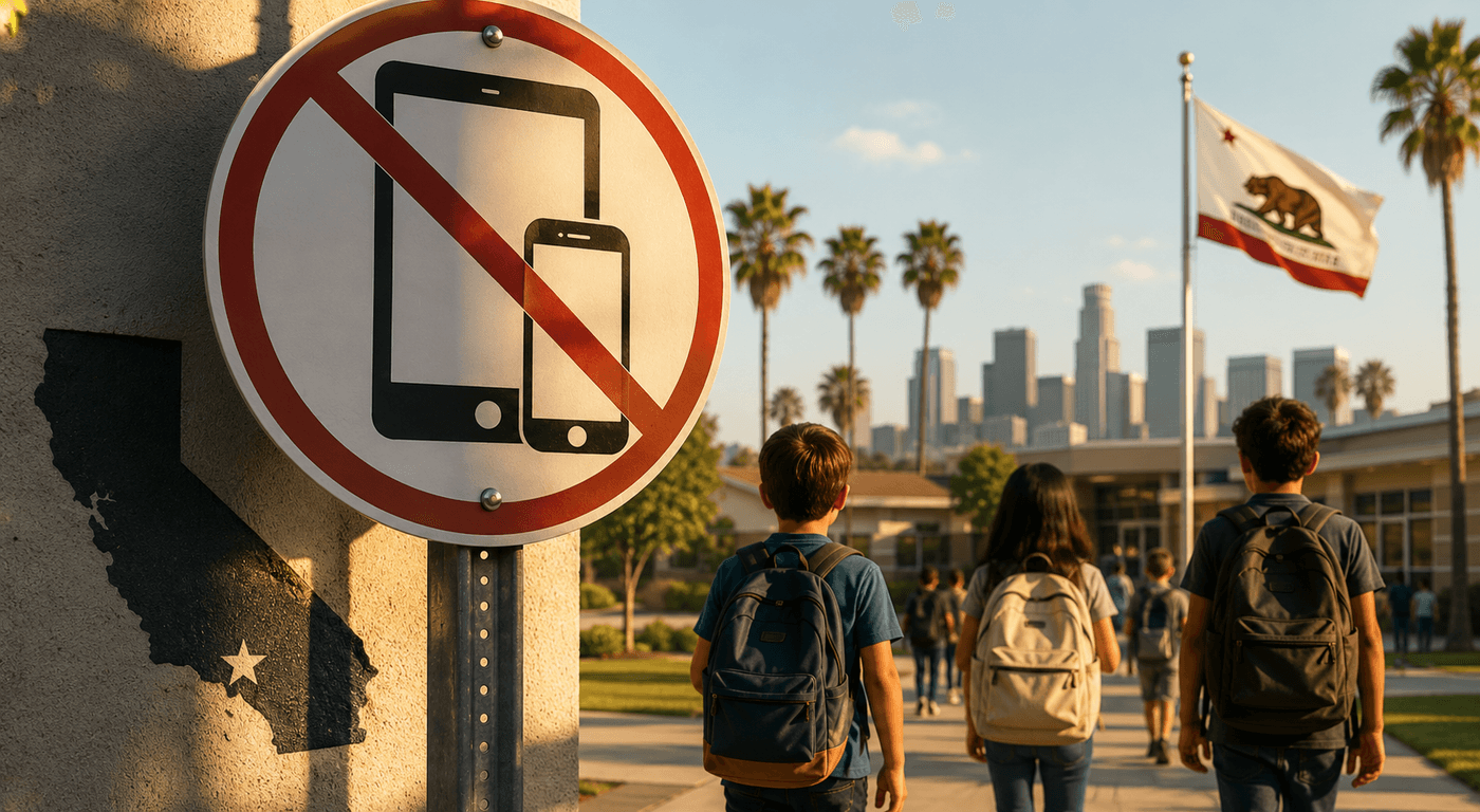 Elementary school students learning in a classroom without screens at a Los Angeles Unified school