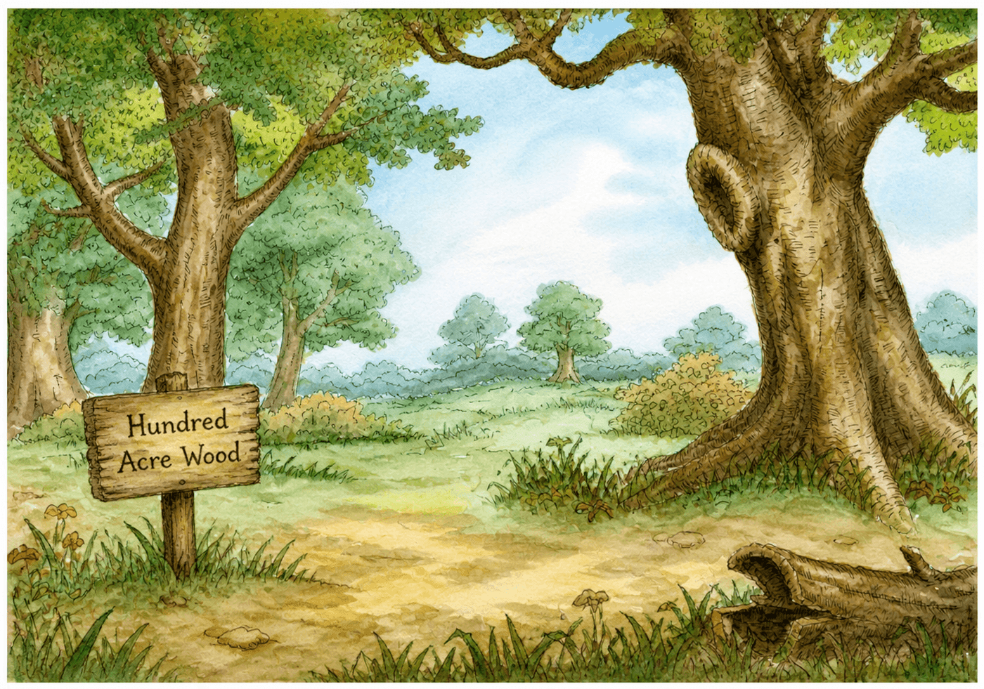 Winnie the Pooh and friends in the Hundred Acre Wood