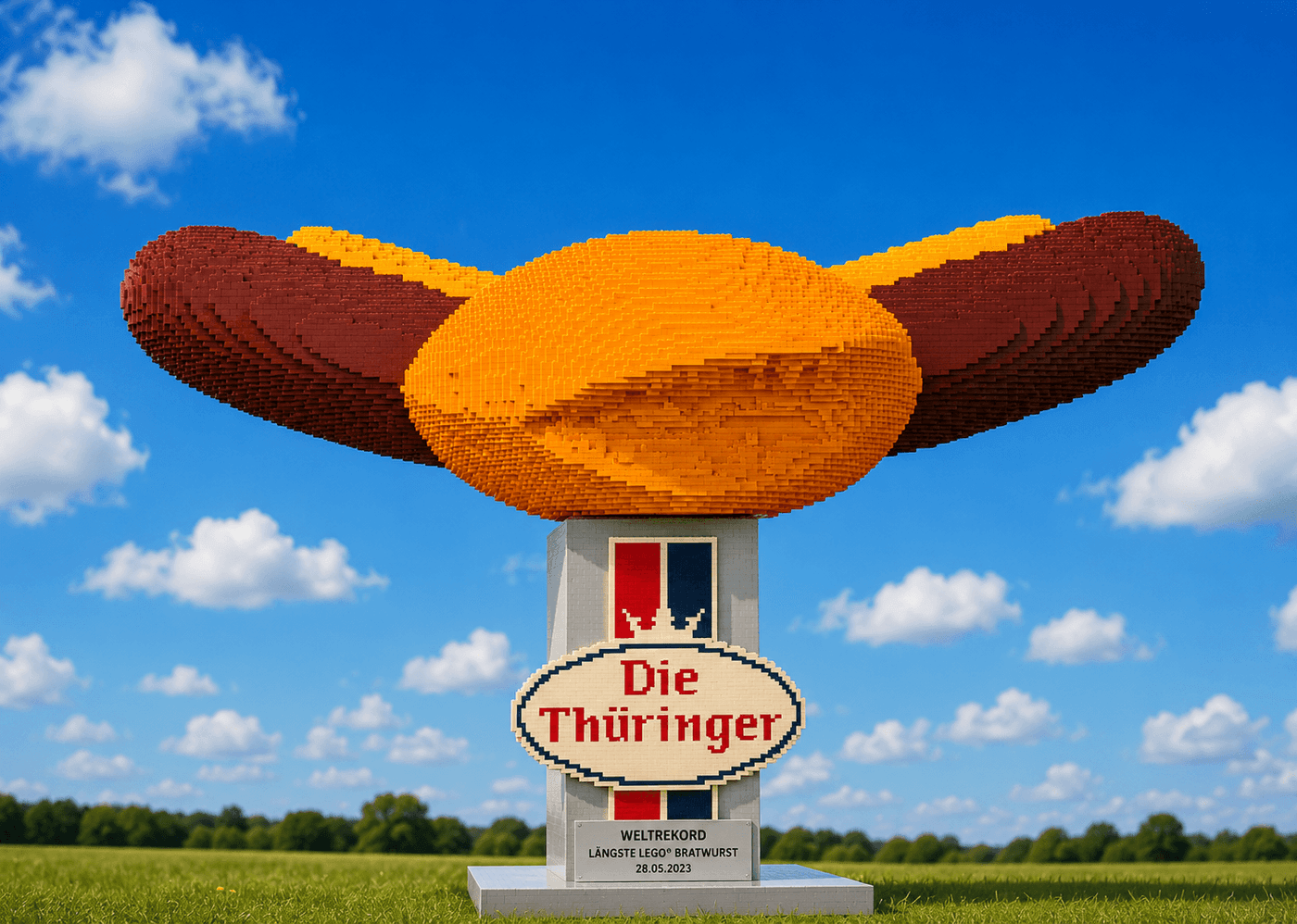 Llargest LEGO brick sausage 65000 bricks