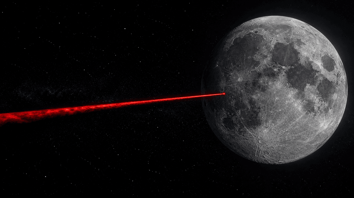 Laser Shooting The Moon