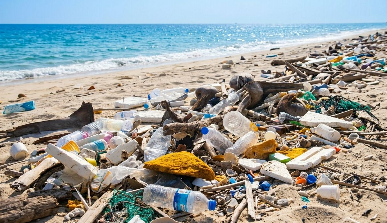 Beach plastic pollution cleanup