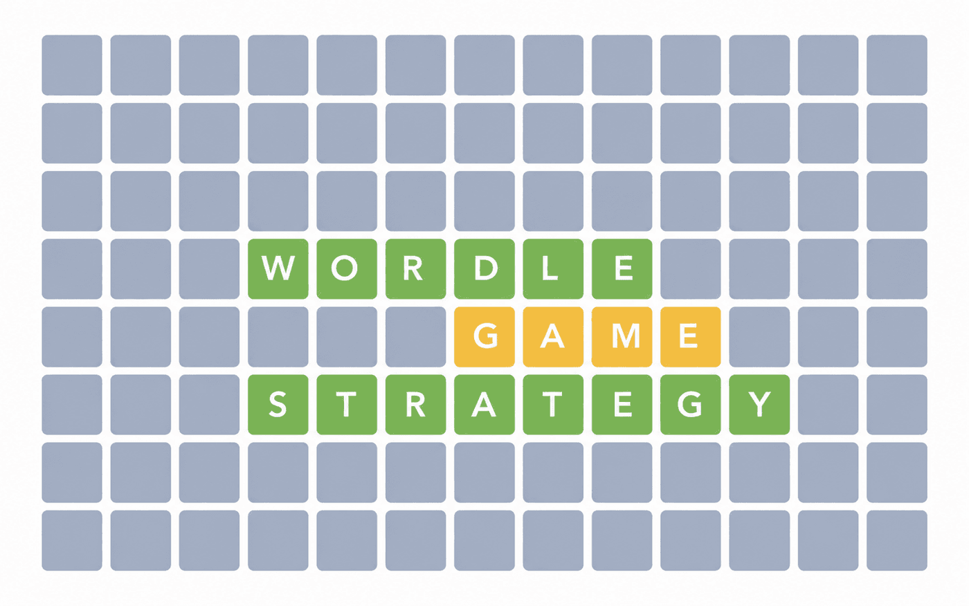 Wordle game grid with green yellow and grey squares representing Binghamton University research using Shannon entropy information theory to develop a strategy that solves Wordle 99 percent of the time