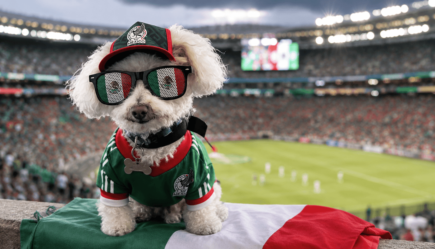 Osito rescue dog poodle World Cup 2026 Mexico jersey cargo bicycle Jorge Rangel viral