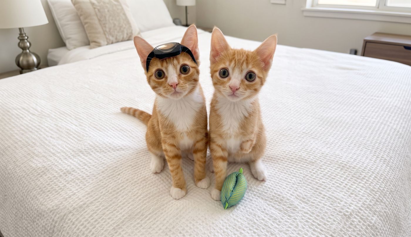 Oliver and Bunny disabled cats