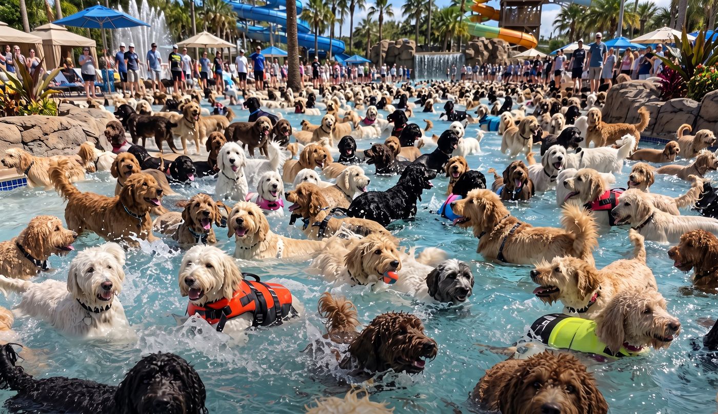 Doodlepalooza dog pool party Las Vegas