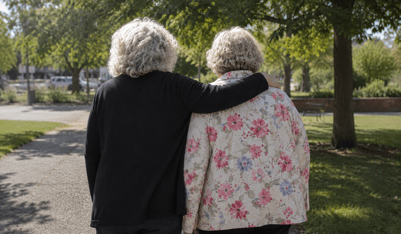 Sisters Marie Miller and Sally Tripp meeting for the first time in Calgary in June 2026 after being separated as infants during Canada's Sixties Scoop when Indigenous children were removed from their families and placed in non-Indigenous homes
