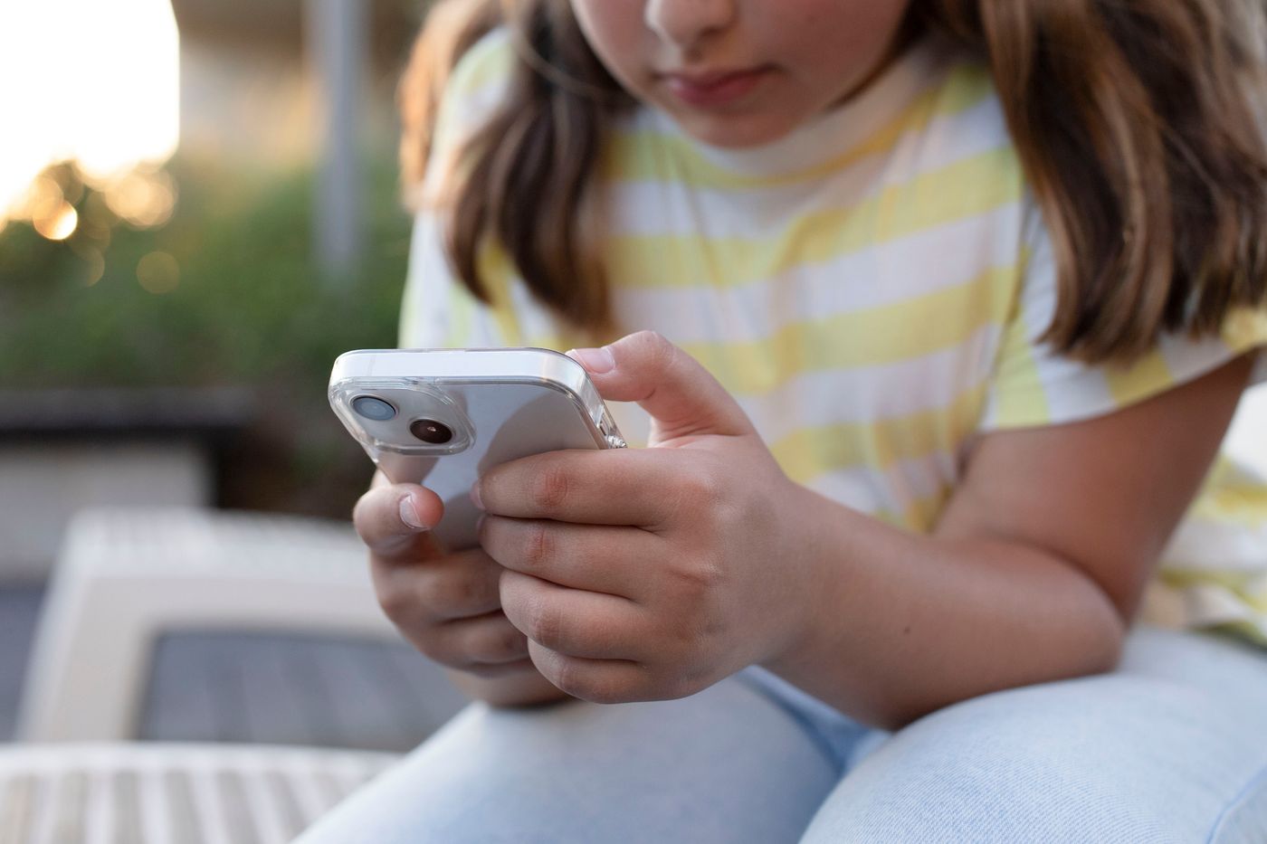 Child using tablet screen time