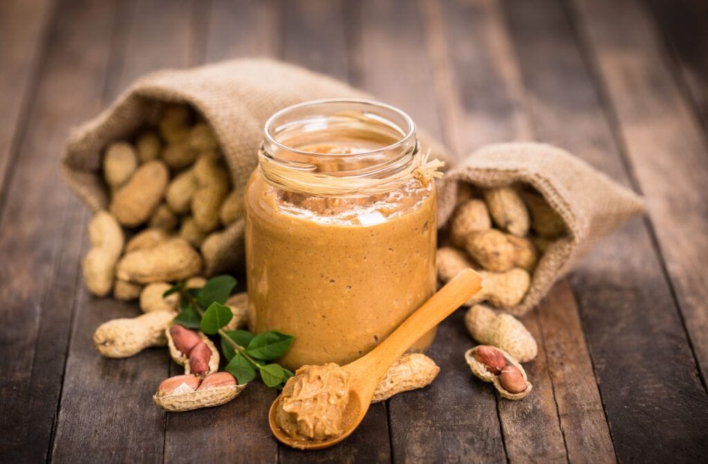 Homemade peanut butter jar