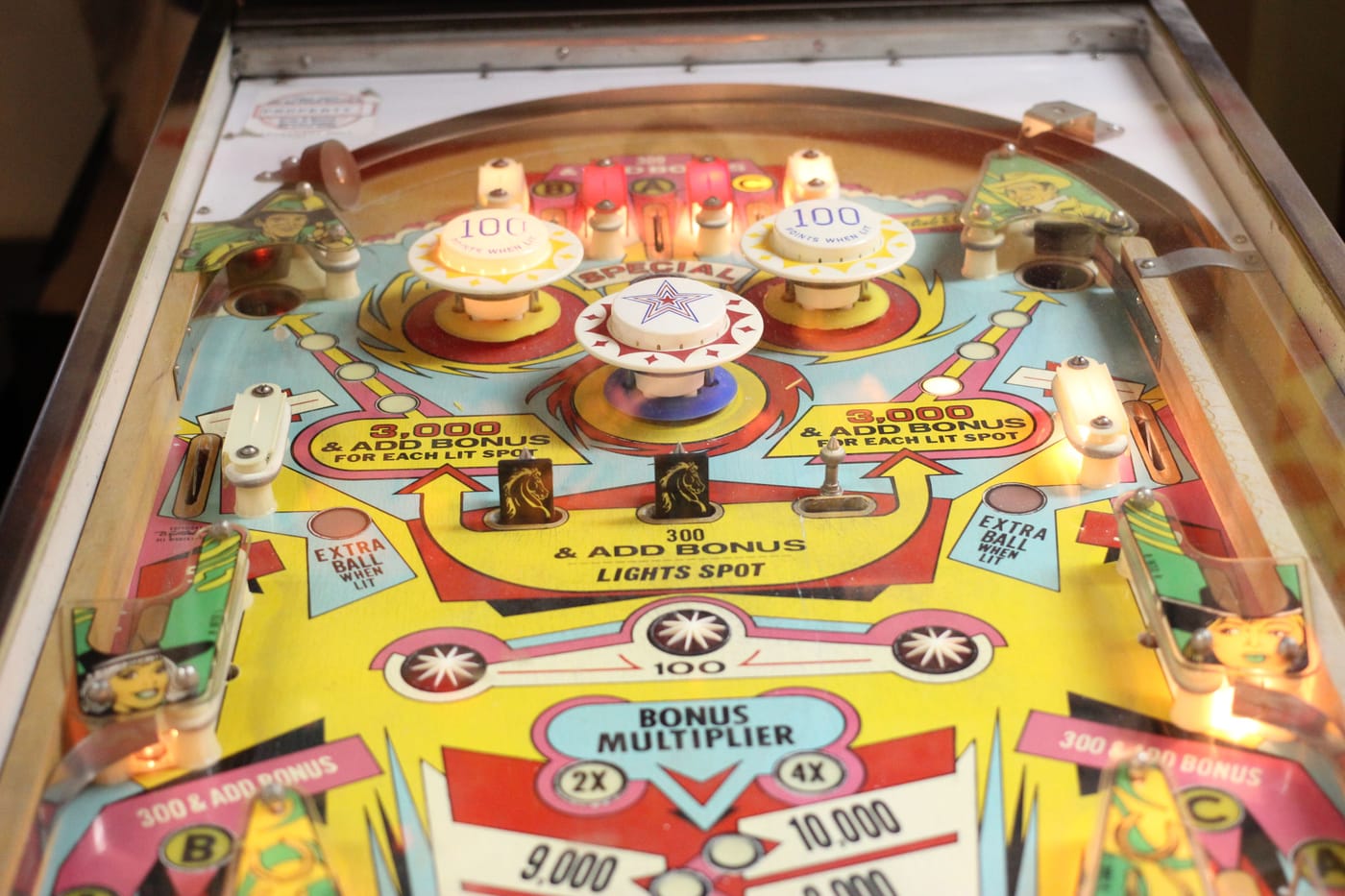 Rows of pinball machines at Radioactive Pinball Arcade in Aiken South Carolina where children can now legally play following the repeal of a 1959 law banning minors from playing pinball